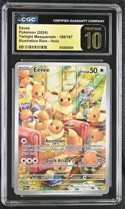 Pokemon Eevee 188/167 Illustration Rare Twilight Masquerade - CGC 10 PRISTINE - Image 1