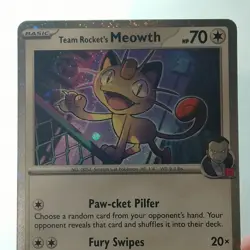 Pokemon Team Rocket's Meowth #149/182 Destined Rivals English Cosmos Holo - Image 2