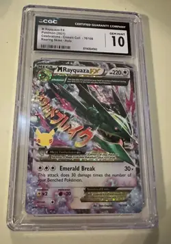 2021 Pokemon Celebrations Classic Coll. M Rayquaza EX 76/108 CGC 10 Gem Mint - Image 1