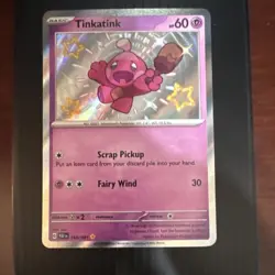 Pokemon Tinkatink SV: Paldean Fates Shiny Rare Holo 165/091 Basic baby shiny - Image 1