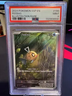 2024 Pokemon Feebas Illustration Rare Surging Sparks 198 PSA 9 - Image 1