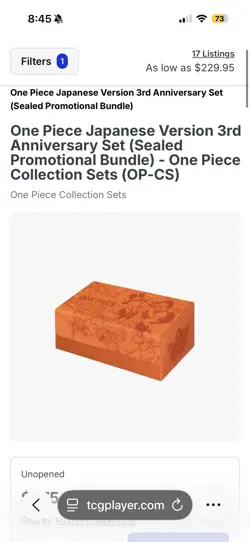 One Piece Japanese 3rd Anniversary Set (unopened) English - Image 1