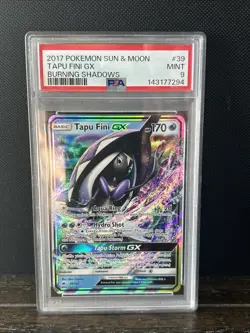 Pokemon TCG Tapu Fini GX Holo Ultra Rare Card Burning Shadows 39/147 PSA 9 - Image 1