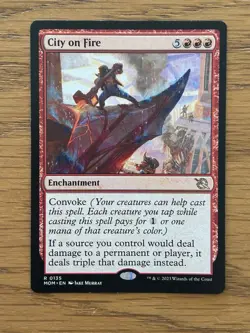 Magic: The Gathering City On Fire Card March of the Machines - Image 1