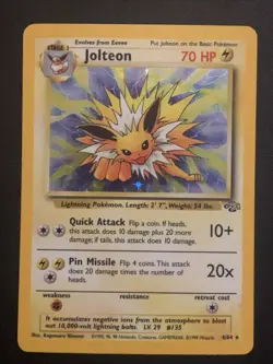 Jolteon 4/64 Pokemon Card TCG Jungle Unlimited Edition Holo Rare WOTC VLP - Image 1