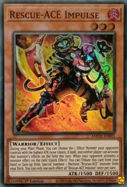 AMDE-EN001 RESCUE-ACE IMPULSE SUPER RARE 1ST EDITION YuGiOh CARD - Image 1