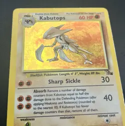 Kabutops 9/62 Fossil Holo Rare Pokemon TCG MP Unlimited Vintage Card ae - Image 3
