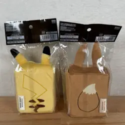 Pokemon Card Game Scarlet & Violet Plush Deck Case Pikachu & Eevee Set US SELLER - Image 3