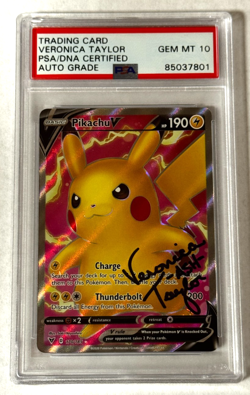 Pikachu Veronica Taylor -Ash- Signed PSA/DNA 10 Auto Pokemon Vivid Voltage #170 - Image 1