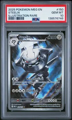 2025 POKEMON MEG EN-MEGA EVOLUTION ILLUSTRATION RARE #150 STEELIX PSA 10 - Image 1