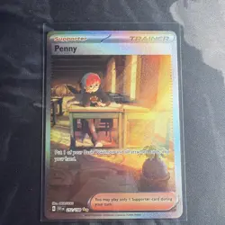Pokemon TCG Scarlet & Violet Penny Trainer Supporter Special Illustration Rare - Image 1