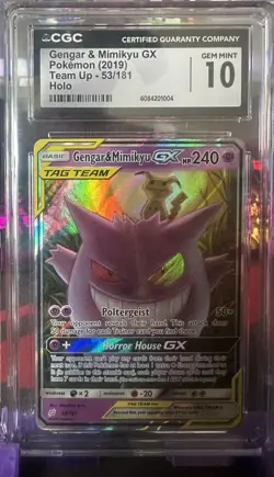 CGC 10 Gengar & Mimikyu GX Pokemon Team Up 2019 53/181 - Image 1