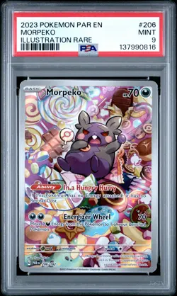 2023 POKEMON PAR EN-PARADOX RIFT ILLUSTRATION RARE #206 MORPEKO PSA 9 - Image 1
