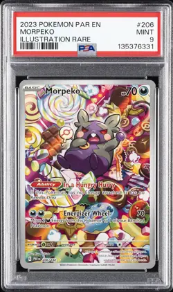 2023 POKEMON PAR EN-PARADOX RIFT ILLUSTRATION RARE #206 MORPEKO PSA 9 - Image 1