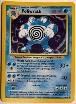 Poliwrath Holo 13/102 – 1999 Base Set Pokemon TCG – MP - Image 1