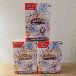 Set of 3 Pokemon Scarlet & Violet Prismatic Evolutions Booster Bundle New Sealed - Image 1
