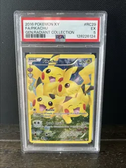 Pokemon 2016 XY Generations Radiant Collection Pikachu Full Art #RC29 PSA 5 - Image 1