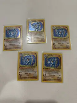 1999 Pokemon Base Set 1st Edition Machamp Holo 8/102 WOTC Vintage. LOT OF 5 - Image 1