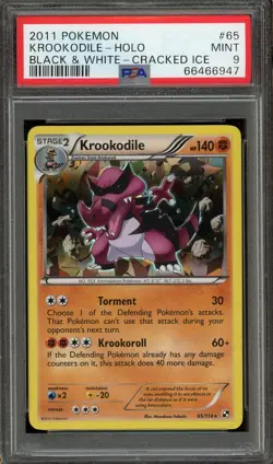 Pokemon 2011 Krookodile Holo Cracked Ice Black Star Promo Black White PSA 9 MINT - Image 1