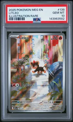 PSA 10 Litleo 139/132 Pokemon Mega Evolution Illustration Rare 2025 GEM MINT - Image 1