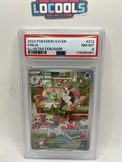 2023 POKEMON SVI EN-SCARLET & VIOLET ILLUSTRATION RARE #212 KIRLIA PSA 8 - Image 1