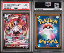 2021 POKEMON JPN SWORD & SHIELD FUSION ARTS #015 FULL ART/CHANDELURE VMAX PSA 10 - Image 3