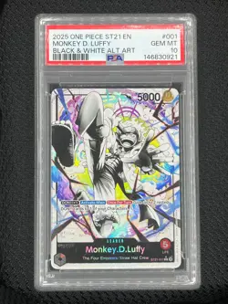 One Piece ST21-001 Monkey D Luffy Gear 5 Starter Deck 21 Alt Art Parallel PSA 10 - Image 1