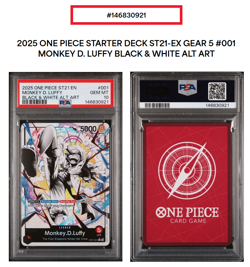 One Piece ST21-001 Monkey D Luffy Gear 5 Starter Deck 21 Alt Art Parallel PSA 10 - Image 3