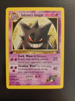 Sabrina’s Gengar 1st Edition English Non Holo Gym Challenge 29/132 WOTC Pokemon - Image 1