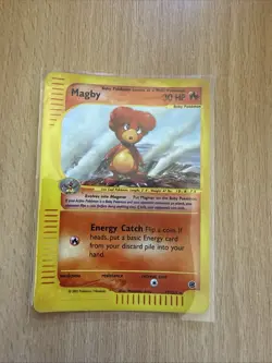 Pokemon Card Expedition Base Set E Series Magby Reverse Holo 52/165 LP/NM - Image 1