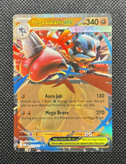 Pokemon TCG - Mega Lucario ex 077/132 Me01: Mega Evolution Holo NM - Image 1