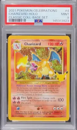 PSA 9 Charizard 2021 Pokemon Celebrations 25th Classic Collection Holo 4/102 - Image 1
