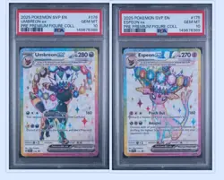 2025 POKEMON SVP EN-SV BLACK STAR PROMO 176 175 UMBREON ESPEON SEQUENTIAL PSA 10 - Image 1