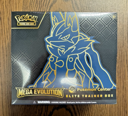 Pokemon TCG Mega Evolution POKEMON CENTER ETB! Lucario Sealed Elite Trainer Box! - Image 1