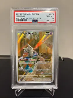 2024 Pokemon SVP EN-SV BLACK STAR PROMO POKEMON CENTER MIMIKYU #075 PSA 10 - Image 1