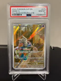 2024 Pokemon SVP EN-SV BLACK STAR PROMO POKEMON CENTER MIMIKYU #075 PSA 10 - Image 3