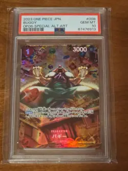 ONE PIECE PSA 10 BUGGY SPECIAL ALT ART JAPANESE OP06-WINGS OF THE CAPTAIN #008 - Image 1