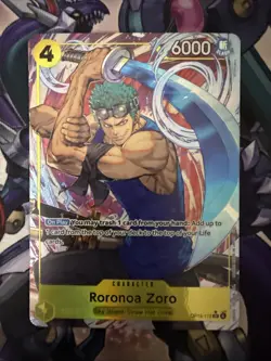 One Piece TCG Roronoa Zoro OP15-113 Alternate Art SR Near Mint In Hand - Image 1