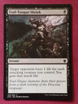 Magic The Gathering DRAGONS OF TARKIR FOUL-TONGUE SHRIEK black card MTG - Image 1