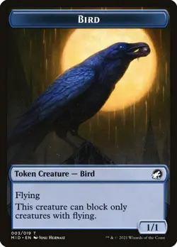 4x Bird Token (only block flying) - NM - Midnight Hunt - SPARROW MAGIC - Image 1
