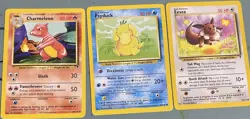Vintage Pokemon Card Lot Of 3 - Charmeleon, Psyduck, Eevee In Near Mint - Image 1