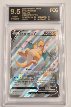 2021 Pokemon SWSH Evolving Skies #192 Full Art Dragonite V FCG 9.5 (Three 10's) - Image 1