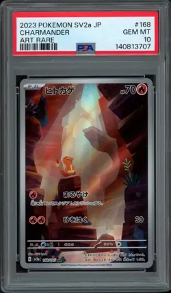 2023 Pokemon Japanese SV2a Charmander 168/165 PSA 10 Gem Mint Art Rare - Image 1