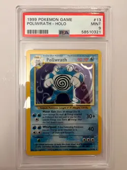 1999 Pokemon Game Poliwrath #13 Holo Rare /102 Base Set PSA 9 MINT - Image 2