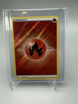 Pokemon TCG SWSH Crown Zenith Fire Energy 153/159 Textured Ultra Rare Holo NM - Image 1