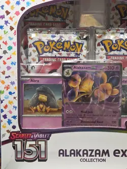 Pokemon TCG: S&V — 151 Collection —Alakazam ex Box- 4 Scarlet & Violet 151 Packs - Image 4