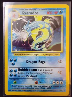 GYARADOS POKEMON BASE SET 1999 HOLO RARE 6/102 - Image 1