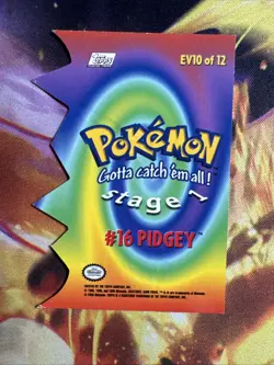 2000 Topps Pokemon #16 Pidgey Embossed EV10 of 12 DIECUT - Sharp - Image 2