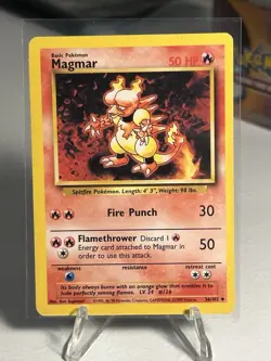 Magmar 36/102 Base Set Unlimited Uncommon Pokemon TCG - Image 1
