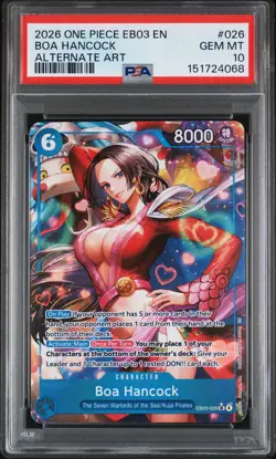 2026 One Piece Boa Hancock Eb03-026 Alt Art Heroines Edition English PSA 10 - Image 1